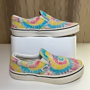Vans Classic Slip-On Tie Dye Unisex Kid’s 2 Pink Fuchsia Sneakers Tie-Dye